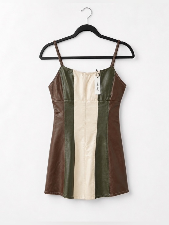 Nasty Gal Dresses & Skirts - Nasty Gal Panelled Colour Block Faux Leather Strappy Mini Dress
